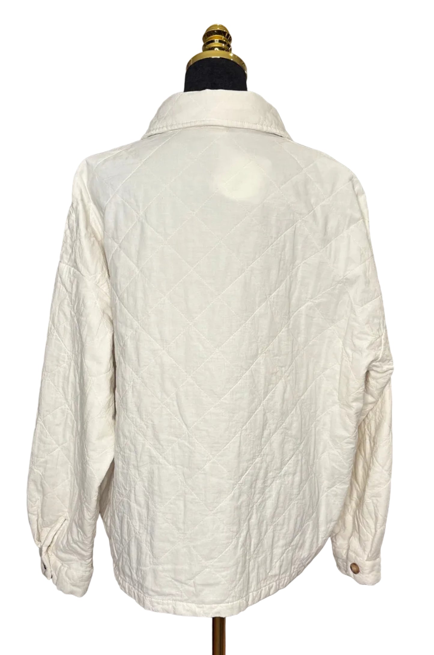 Gesteppte Jacke in Wollweiß & Blau - Gioya