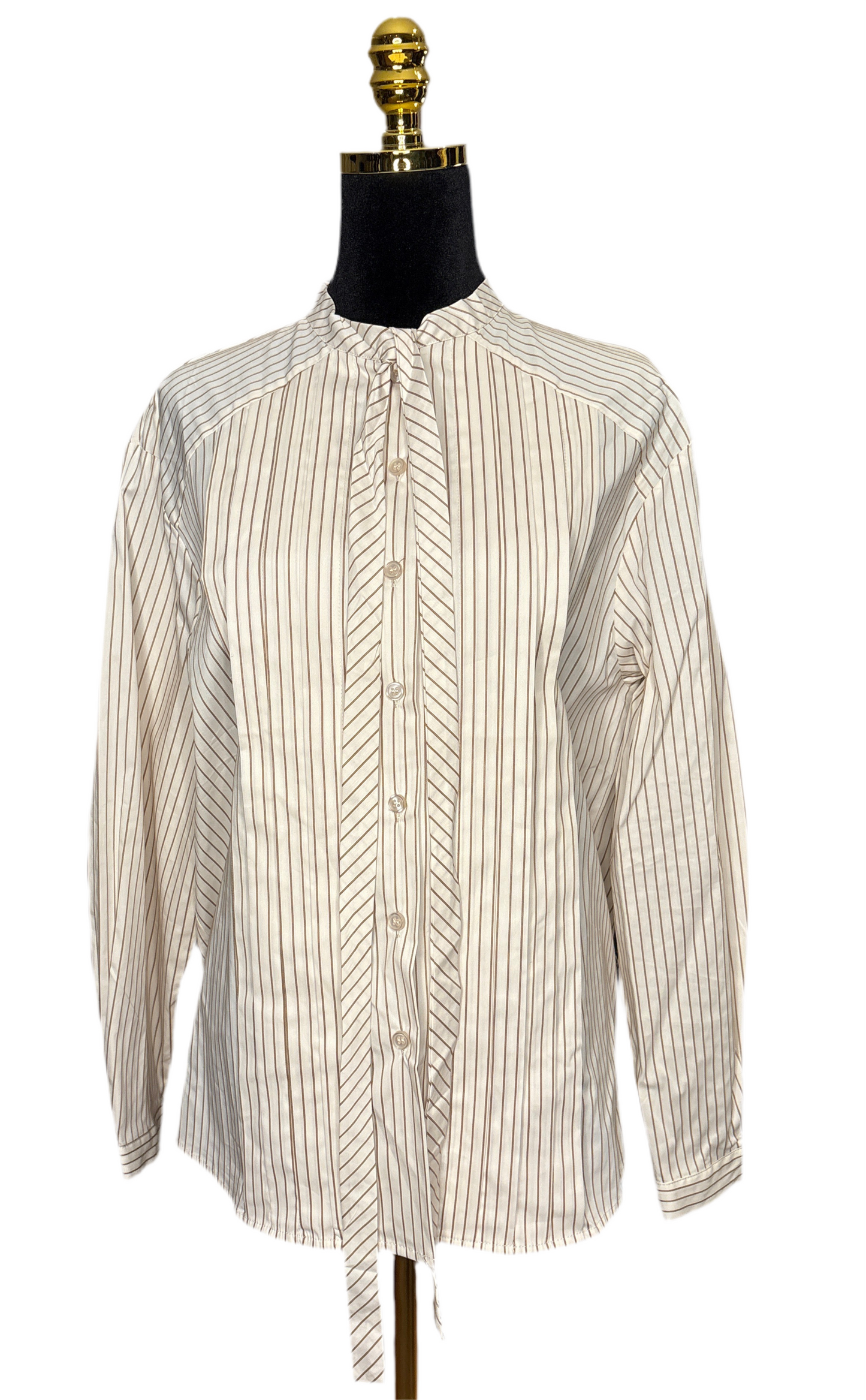 Gestreiftes Hemd/Bluse in Hellblau - Weiß/Schwarz - Weiß/Braun – zeitlos & modern - Gioya