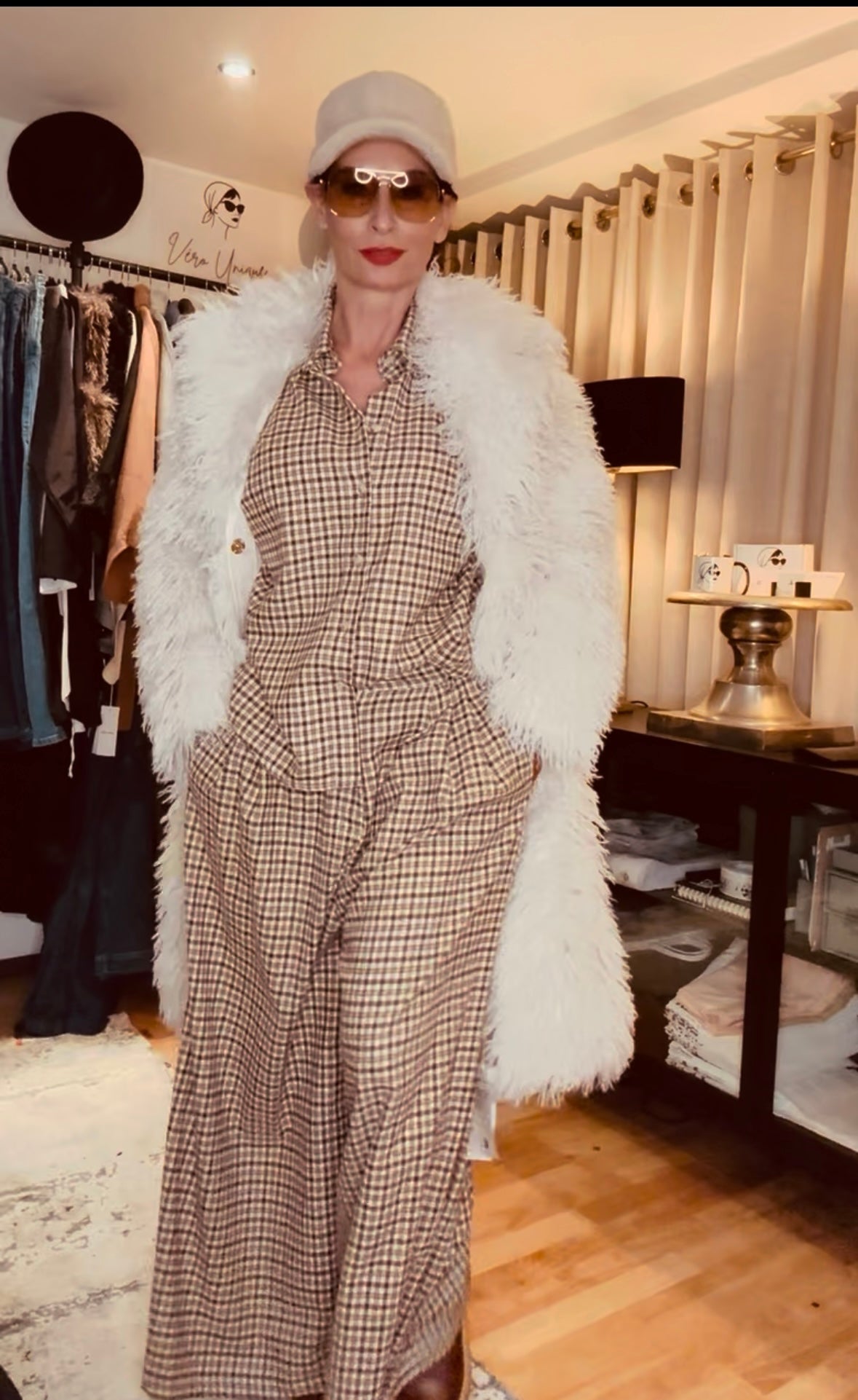 Kariertes Hemd/Bluse in Braun/Beige - Gioya