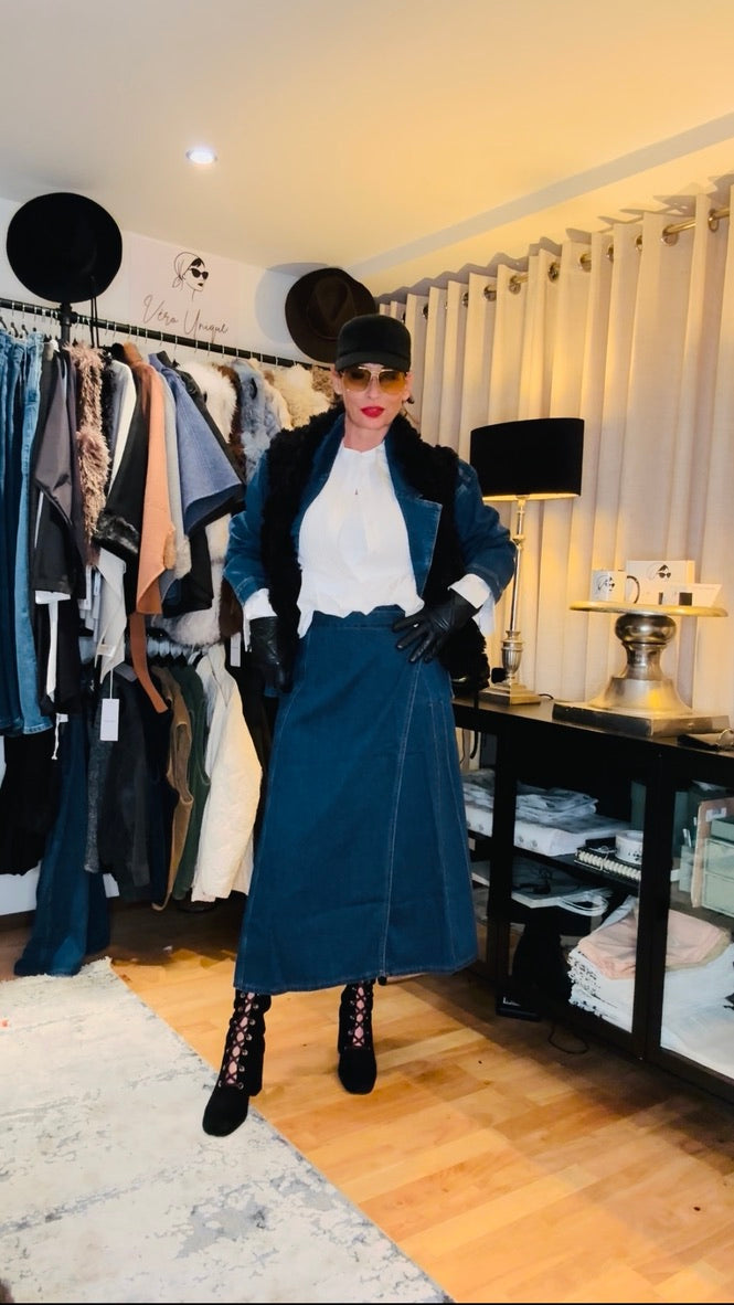 Stylische Faux-Weste in Braun & Schwarz - Jacken - Gr. 34-36