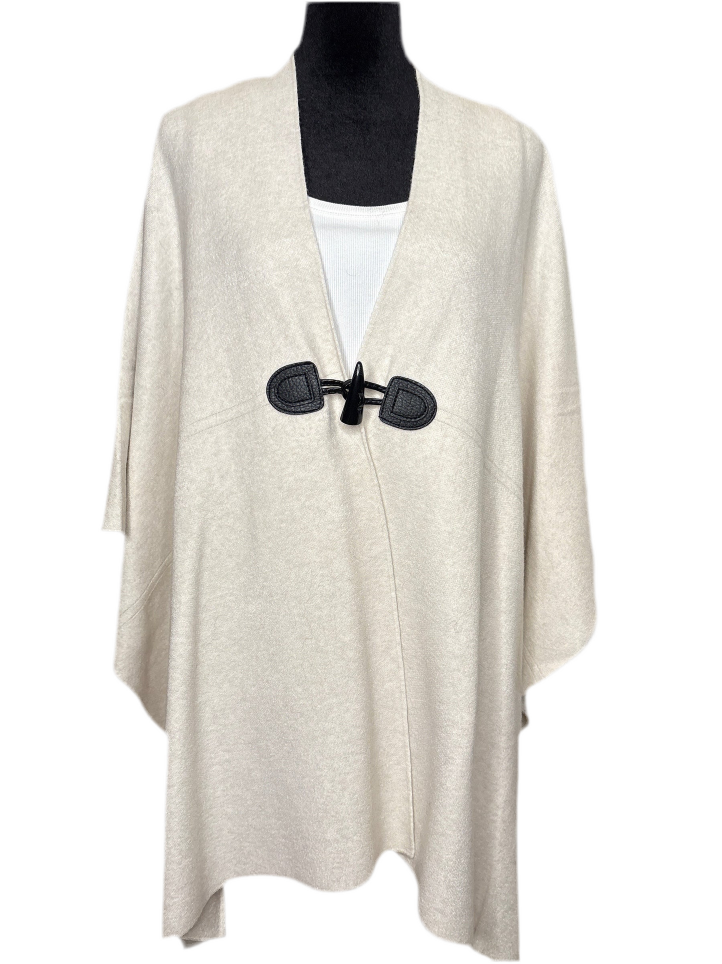 Eleganter Poncho in Creme - PLÜ