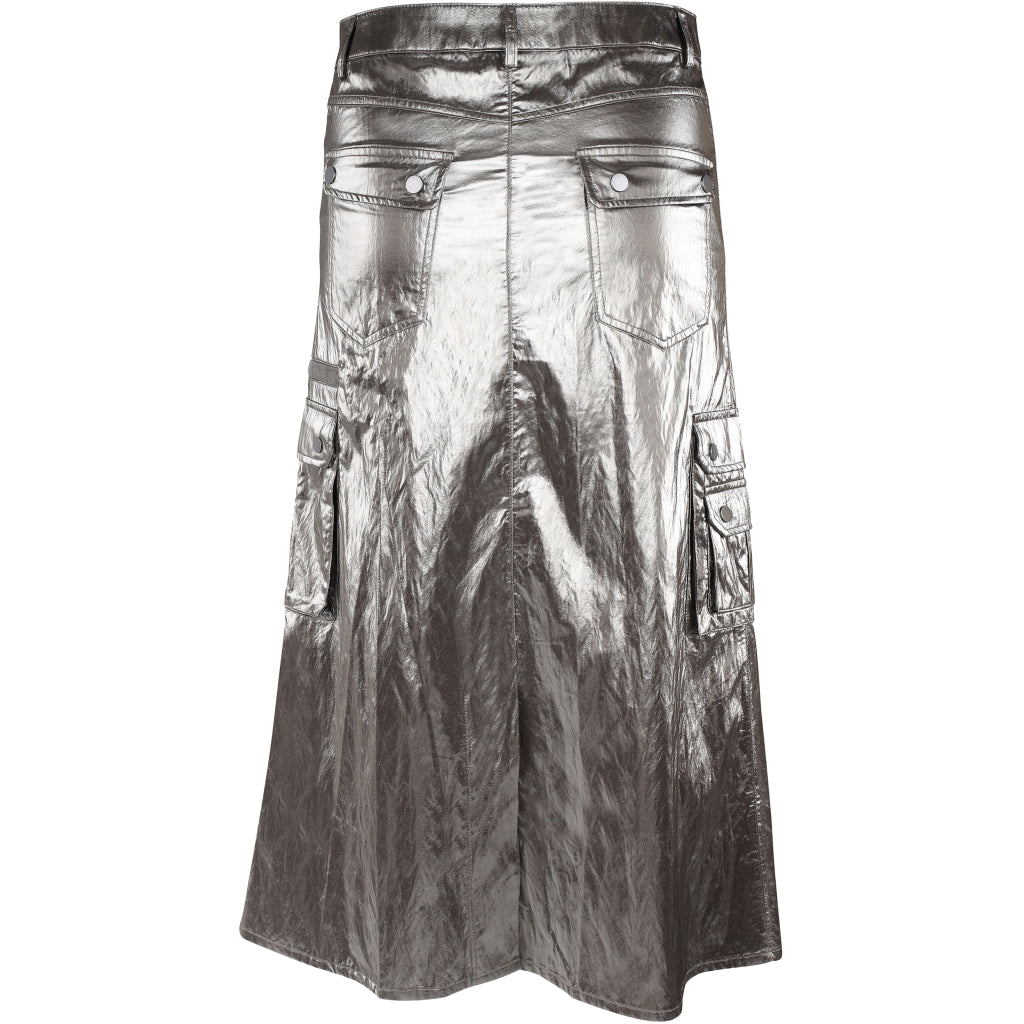 Silberner/ Gold Mud Midirock im Metallic-Look - NÜ