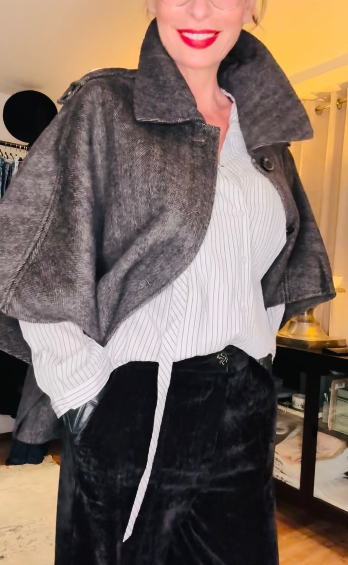 Hochwertiger Poncho in Blau - Alex Max