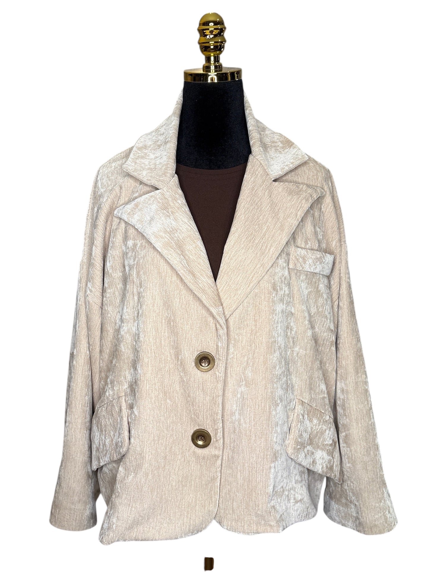 Eleganter Blazer in Beige, Blau & Schwarz - Gioya