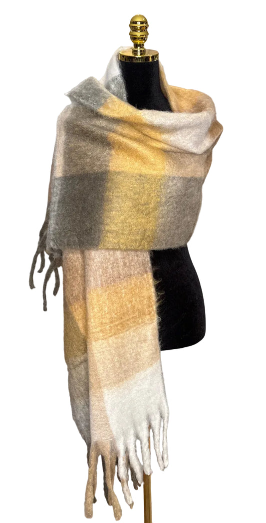 Weicher Schal in Gelb & Blau - Gioya