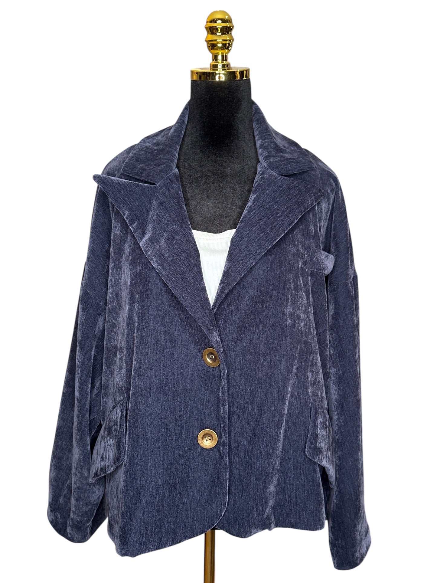 Eleganter Blazer in Beige, Blau & Schwarz - Gioya