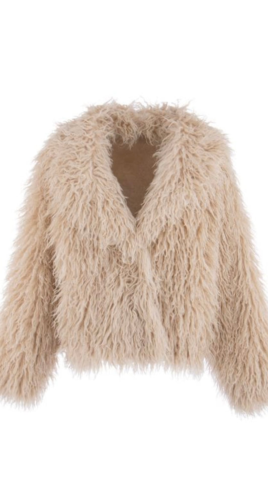 Flauschige Kunstfell-Jacke – Beige - ALEX MAX - Gr. 34-38