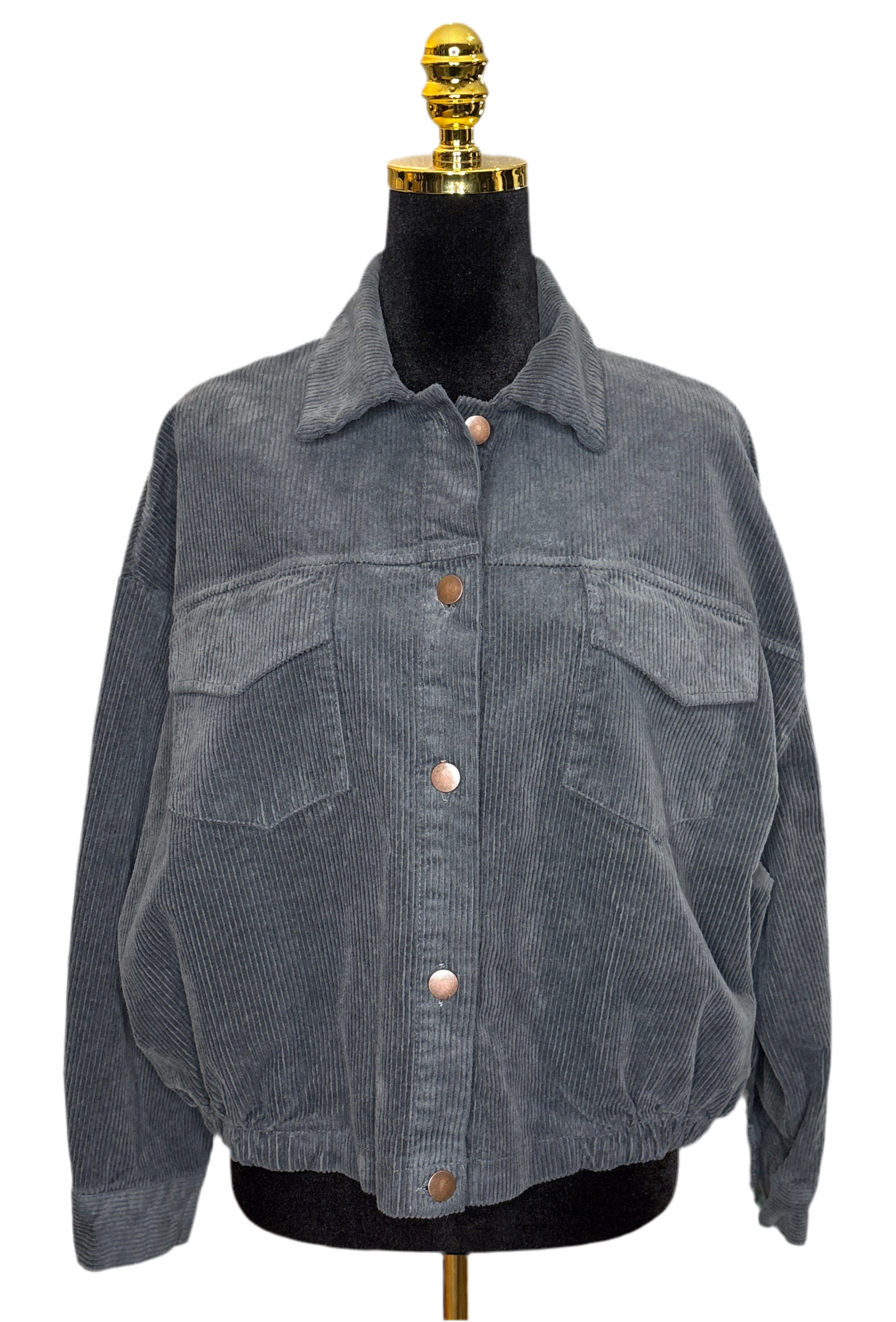 Rippweste in Smoke Grau & Braun - Gioya