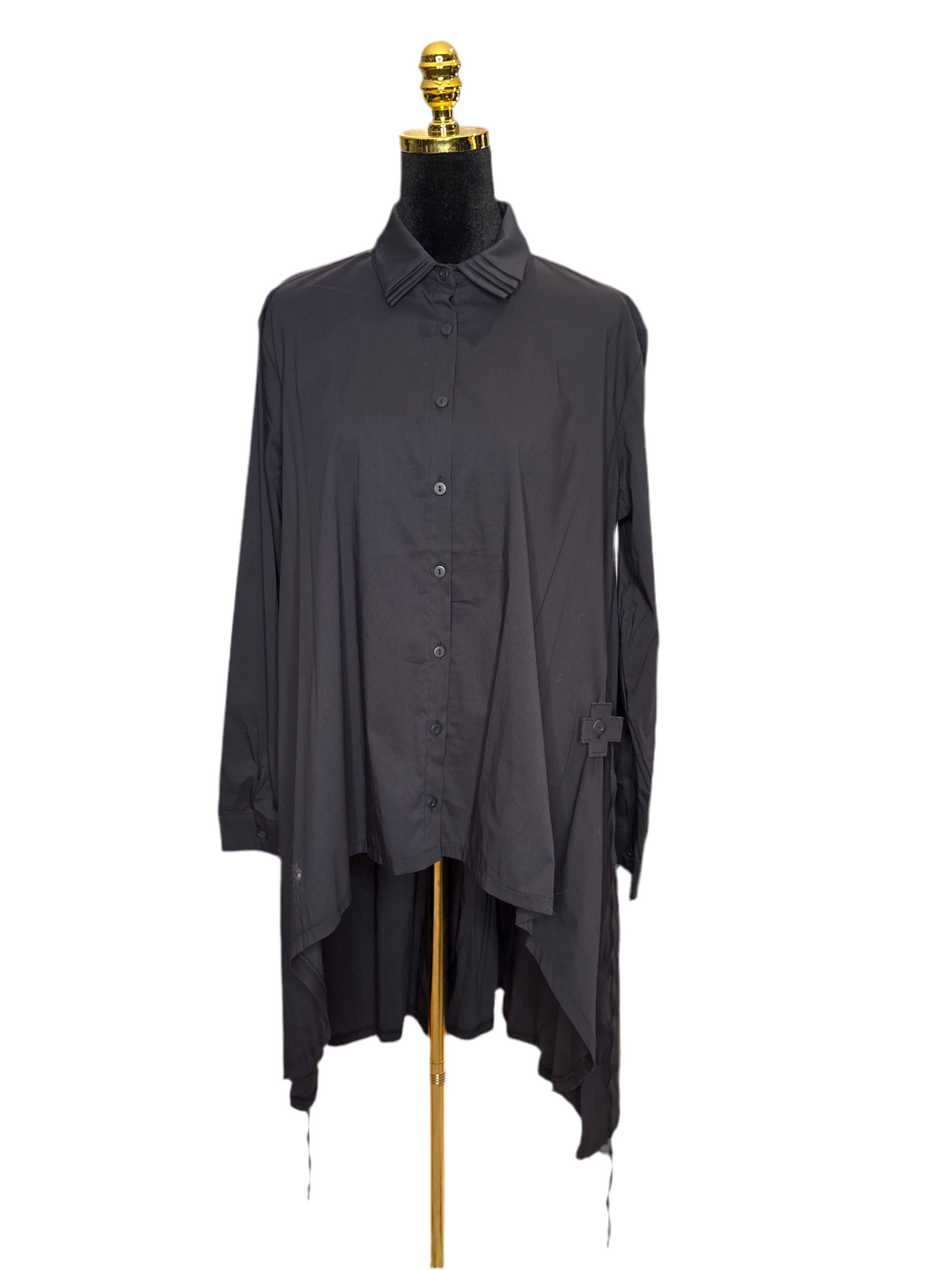 Elegantes Statement Hemd/Bluse in Schwarz - PLÜ