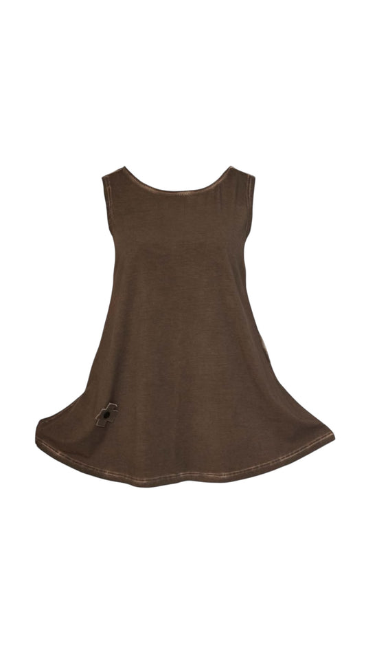 Sleeveless Swing Top – Chocolate Brown - PLÜ