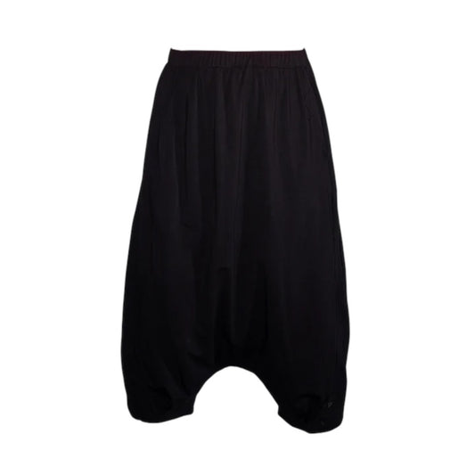 Baggy Pant mit tiefem Schritt – Schwarze Ballonhose mit elastischem Bund - PLÜ