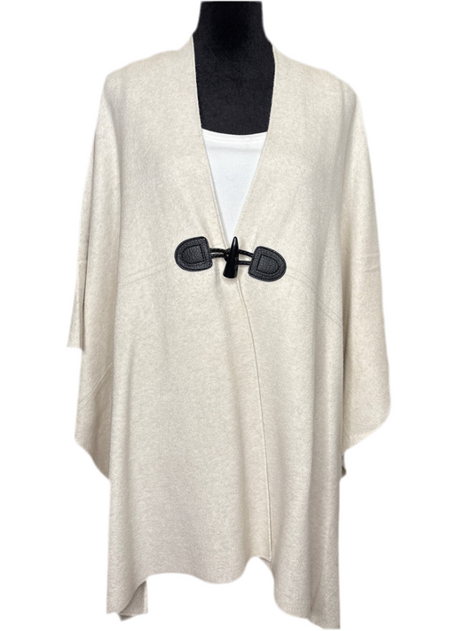 Eleganter Poncho in Creme - PLÜ