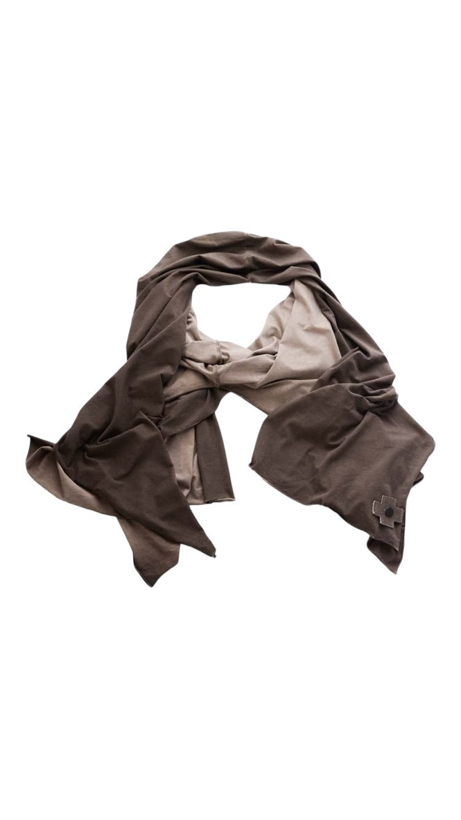 Asymmetrischer Jersey-Schal – Zweifarbig - Chocolate - PLÜ