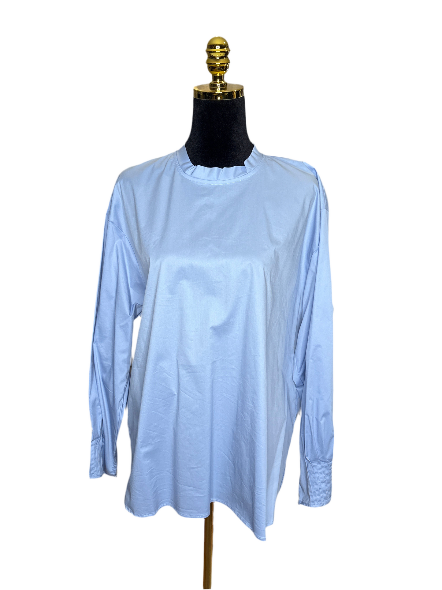 Modernes Hemd/Bluse in Hellblau / Weiß / Dunkelblau – elegant & bequem - Gioya