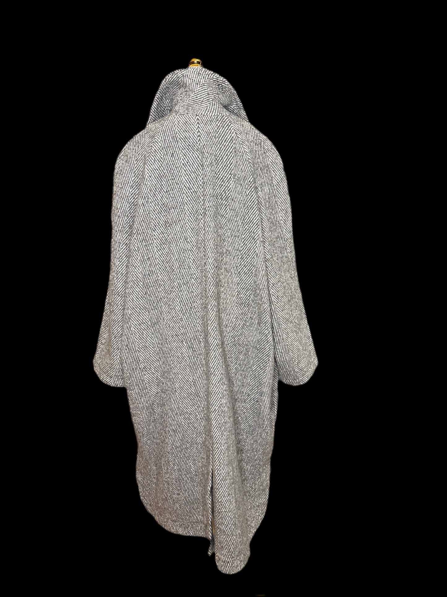 Eleganter Fischgräten Mantel in Hellgrau - Gioya