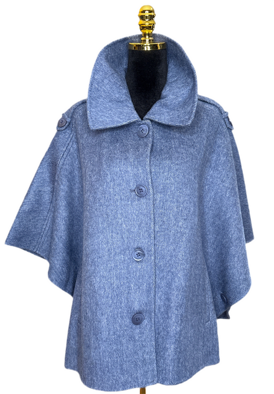 Hochwertiger Poncho in Blau - Alex Max