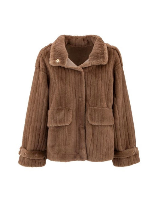 Faux-Fur-Jacke in Braun – Kuschelig & Chic - ALEX MAX - 34-38